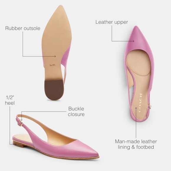 Coach Women's Claire Skimmer Mary Jane Flat Shoes , Fuchsia size 9 - Picture 3 of 5